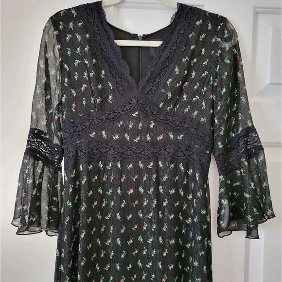 ⭐Rare⭐Anna sui floral chiffon maxi dress 2 - Picture 3 of 16